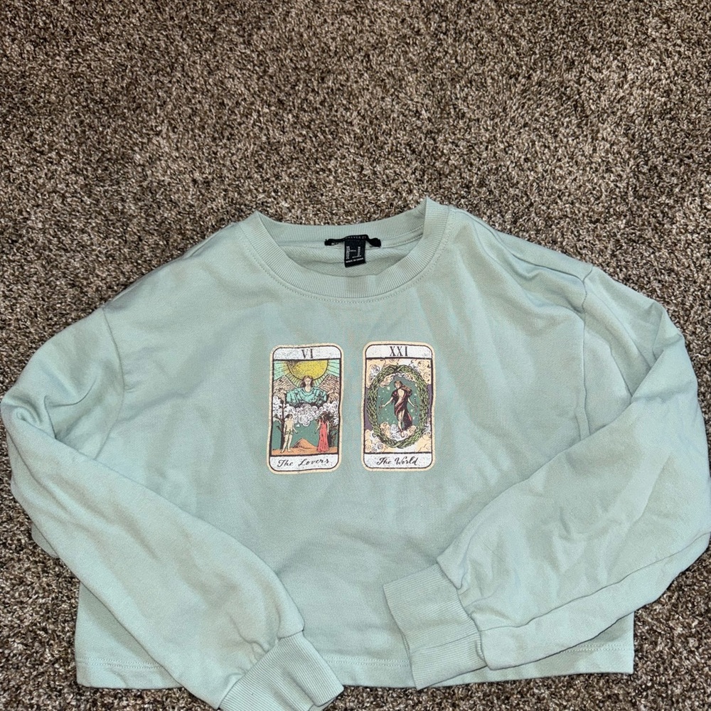 ⭐ Forever 21 Light Green Tarot Card Sweater⭐
